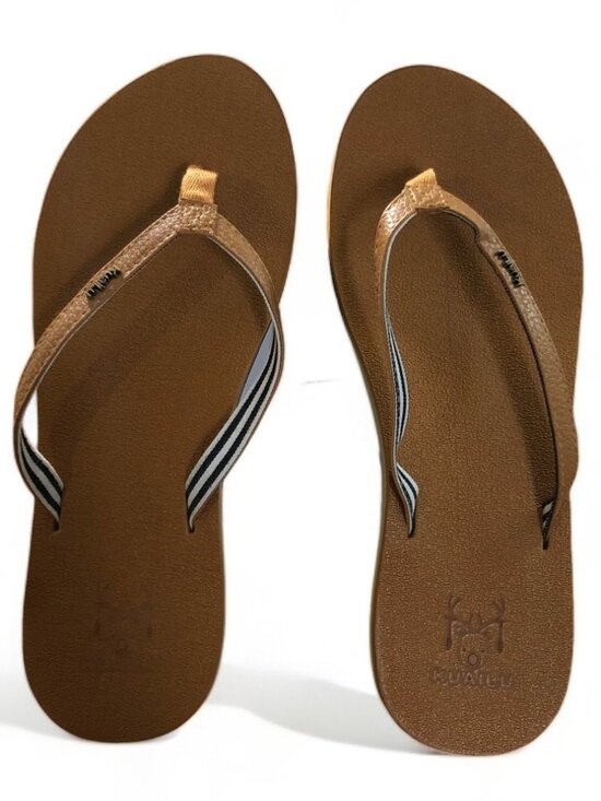 Kuailu Women's Flip Flops Size 10 Comfortable Brown Sandals Durable Stylish, New - Picture 2 of 7
